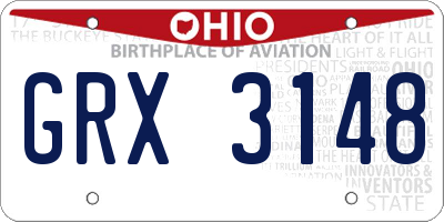 OH license plate GRX3148