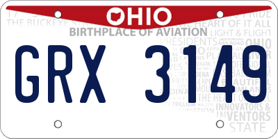 OH license plate GRX3149