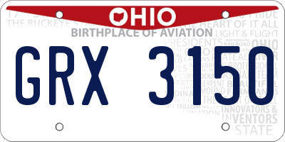 OH license plate GRX3150