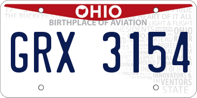 OH license plate GRX3154