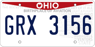 OH license plate GRX3156