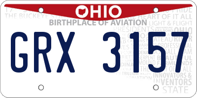 OH license plate GRX3157