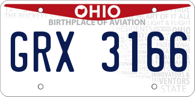 OH license plate GRX3166