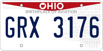 OH license plate GRX3176
