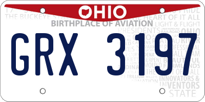 OH license plate GRX3197