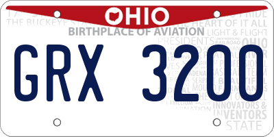 OH license plate GRX3200