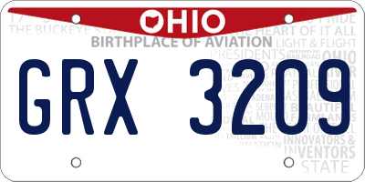 OH license plate GRX3209