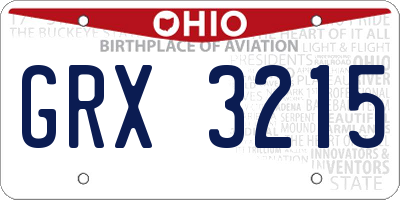 OH license plate GRX3215