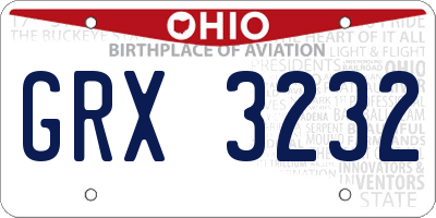 OH license plate GRX3232