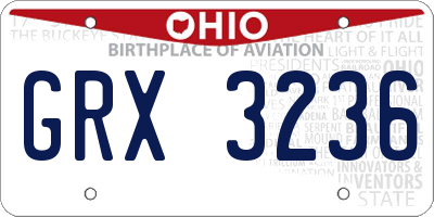 OH license plate GRX3236