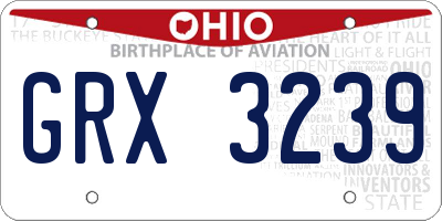 OH license plate GRX3239