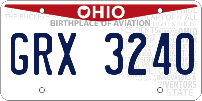 OH license plate GRX3240