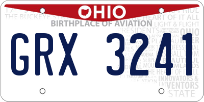 OH license plate GRX3241