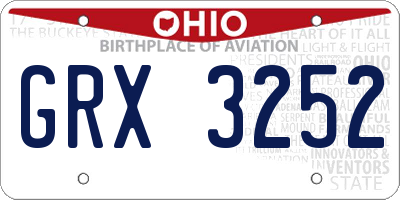 OH license plate GRX3252