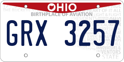 OH license plate GRX3257