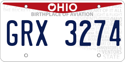 OH license plate GRX3274