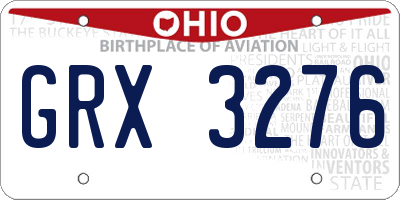 OH license plate GRX3276