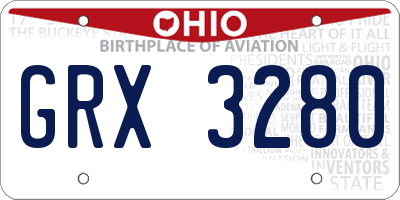 OH license plate GRX3280