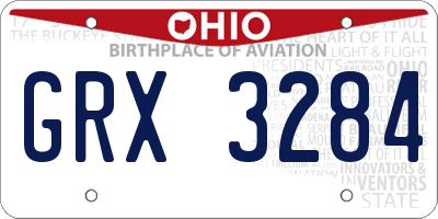 OH license plate GRX3284
