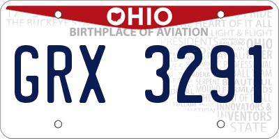 OH license plate GRX3291