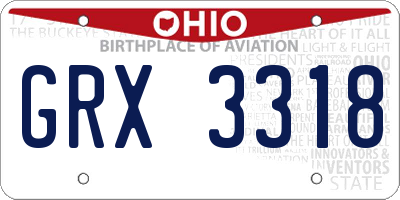 OH license plate GRX3318