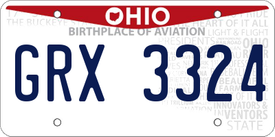 OH license plate GRX3324