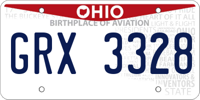OH license plate GRX3328