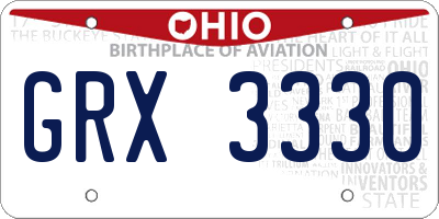 OH license plate GRX3330