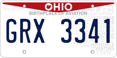 OH license plate GRX3341