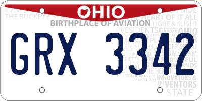 OH license plate GRX3342