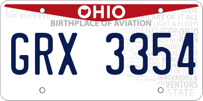 OH license plate GRX3354