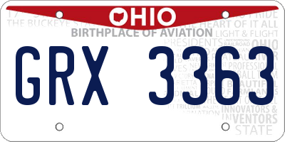 OH license plate GRX3363
