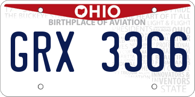 OH license plate GRX3366