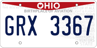 OH license plate GRX3367