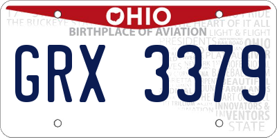 OH license plate GRX3379