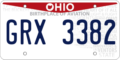 OH license plate GRX3382