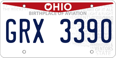 OH license plate GRX3390