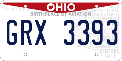 OH license plate GRX3393