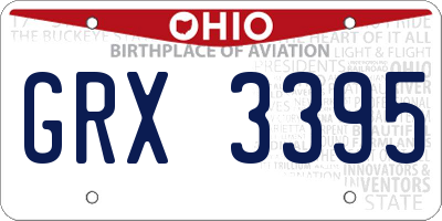 OH license plate GRX3395