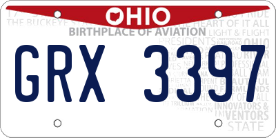 OH license plate GRX3397