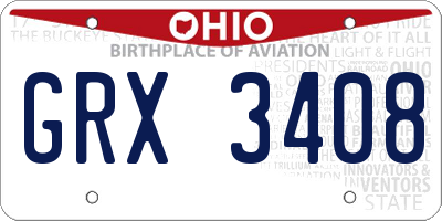 OH license plate GRX3408