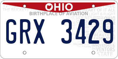 OH license plate GRX3429