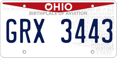 OH license plate GRX3443