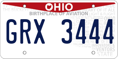 OH license plate GRX3444