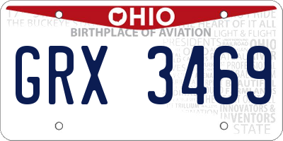OH license plate GRX3469