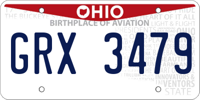 OH license plate GRX3479