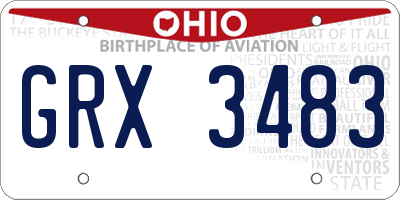 OH license plate GRX3483
