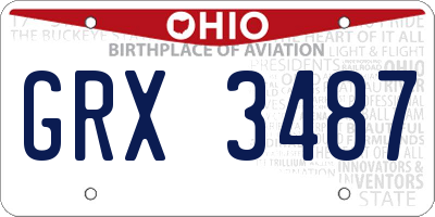 OH license plate GRX3487