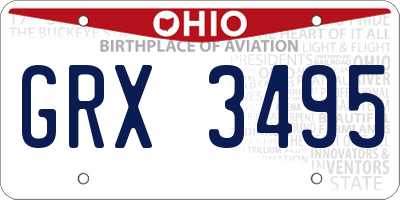 OH license plate GRX3495