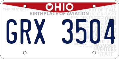 OH license plate GRX3504